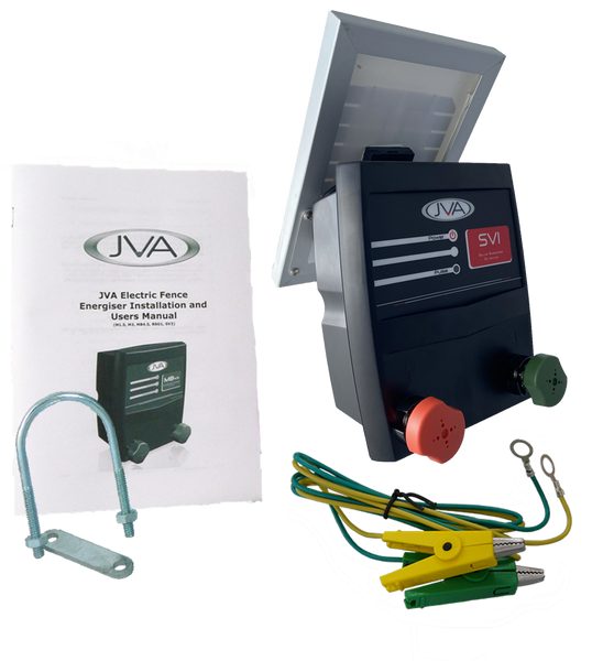 JVA SV1 Solar Electric Fence Energizer 0.15 Joule stored, 1 km JVA