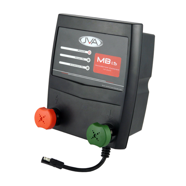 JVA MB1.5 Mains/Battery Electric Fence Energiser 1.5J 15km