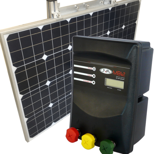 JVA MB12 Electric Fence Energiser + 150W Solar Kit
