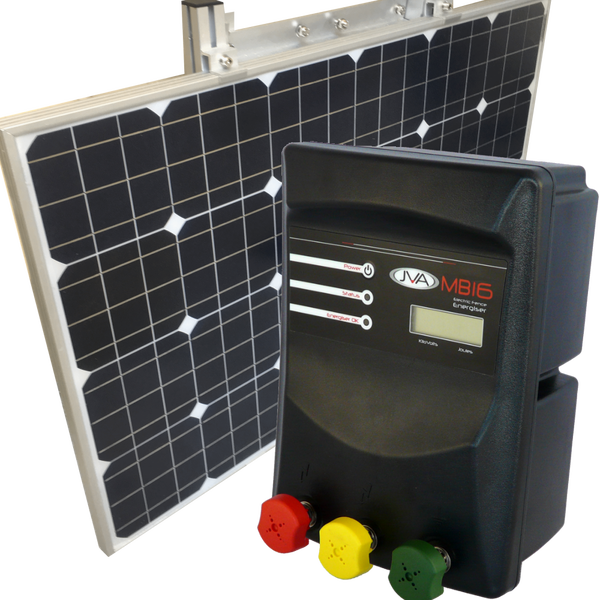 JVA MB16 Electric Fence Energizer + 150W Solar Kit