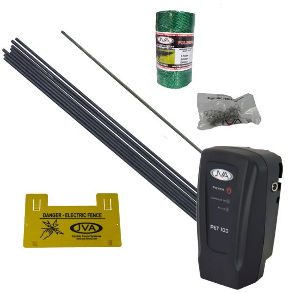 JVA PET100 Portable Electric Fence Energizer with Hardware Kit