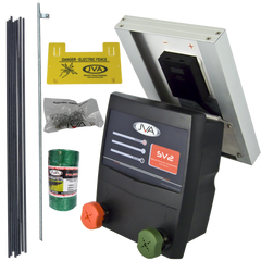 JVA SV2 Solar Electric Fence Energizer with Hardware Kit