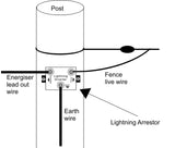 V-type Lighting Diverter with Adjustable Spark Gap - JVA Technologies - Electric Fencing - Agricultural Fencing - Equine Fencing - Security Fencing